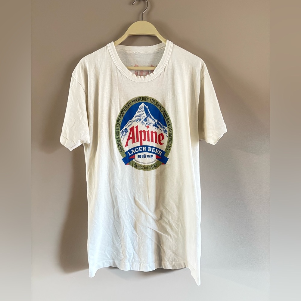 Alpine White Short Sleeve Tee with Vintage Logo